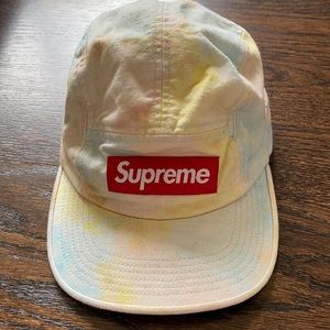 Supreme logo tie dye cap